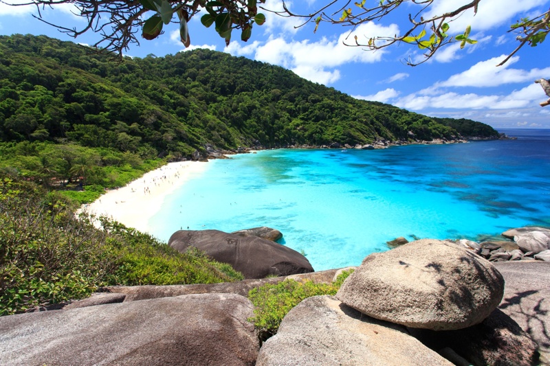 Breathtaking island views from Similan Islands, showcasing the tropical landscape and ocean.