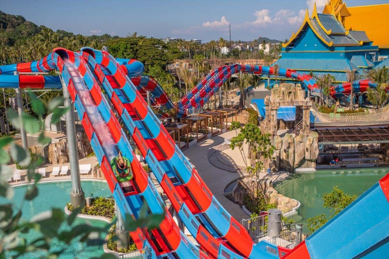 Thrilling water slides at Andamanda Phuket Waterpark